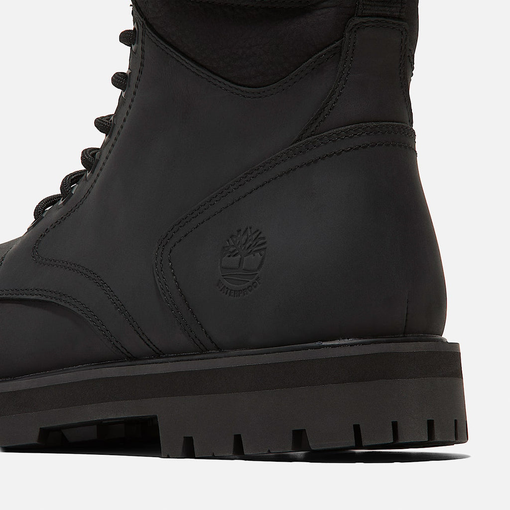 TIMBERLAND MEN'S 9.5 BRITTON ROAD MID LACE UP WATERPROOF FULL GRAIN BOOT BLK NIB
