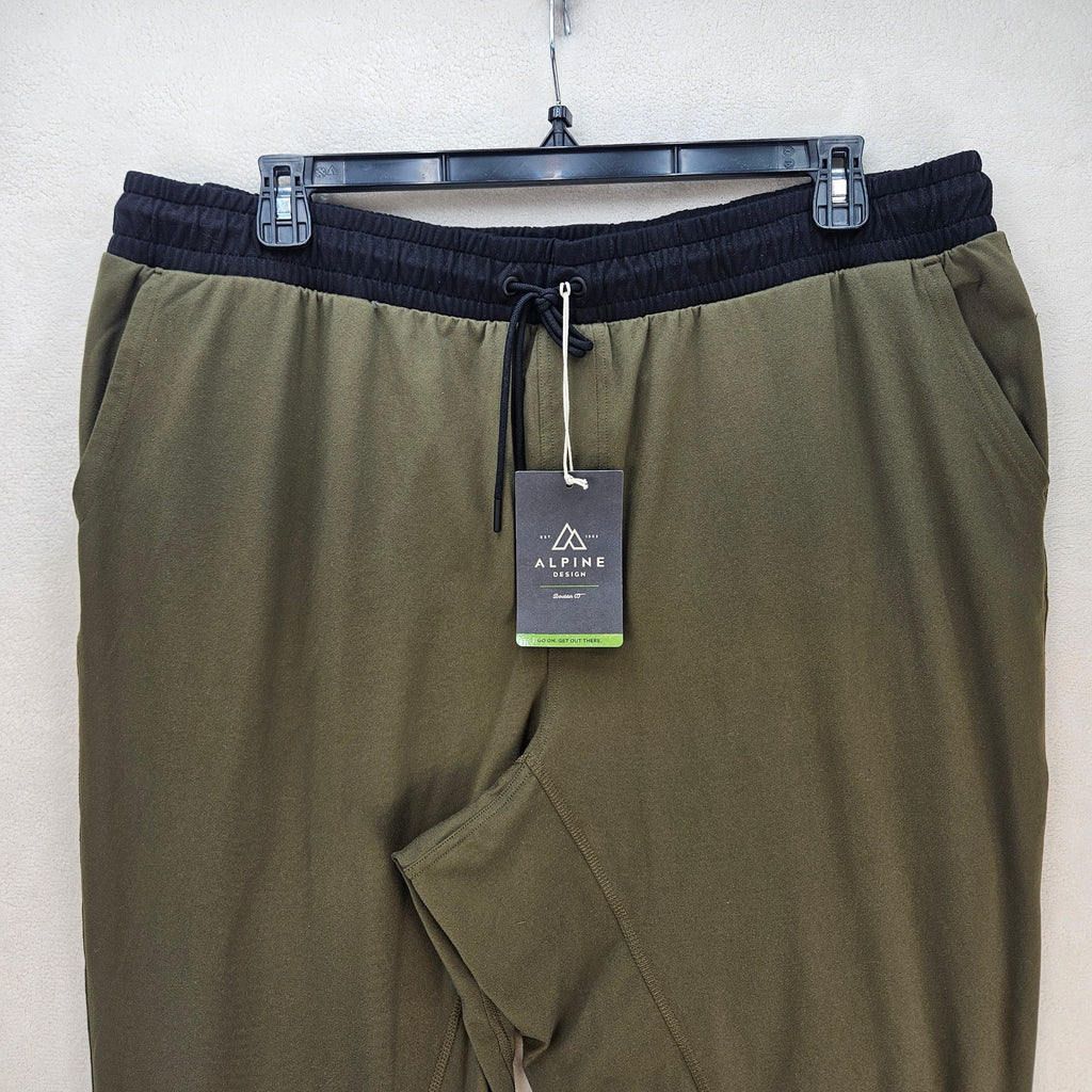 VRST MENS XXL OLIVE GREEN ELEVATE PANTS PERFORMANCE ACTIVE STRETCH TAPER JOGGER
