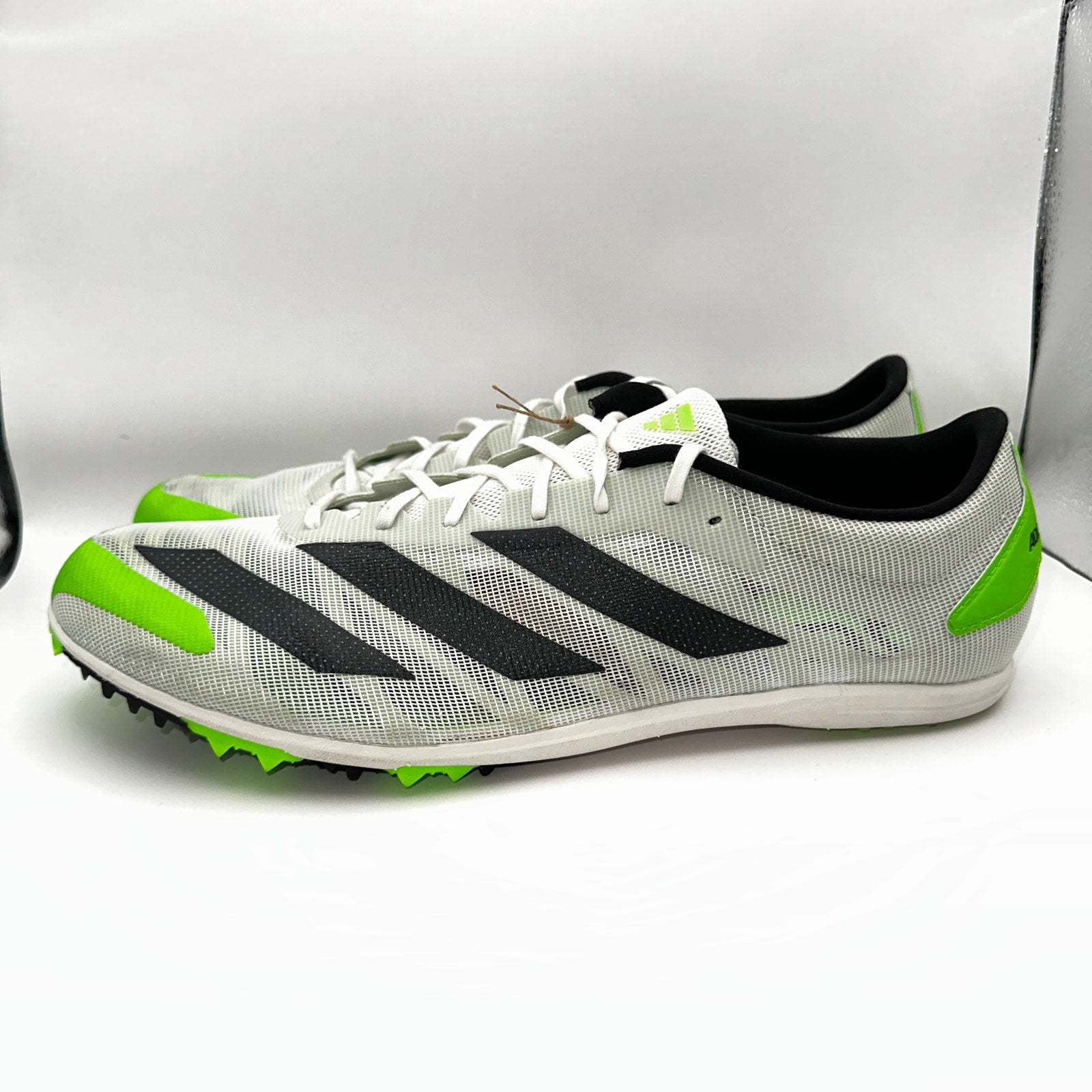 Adidas Adizero XCS Mens 15 Running Cleats White Solar Green GX6681