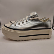 CONVERSE MEN'S 8.5 CHUCK TAYLOR LIFT STACK PLATFORM SILVER METALLIC A16406C