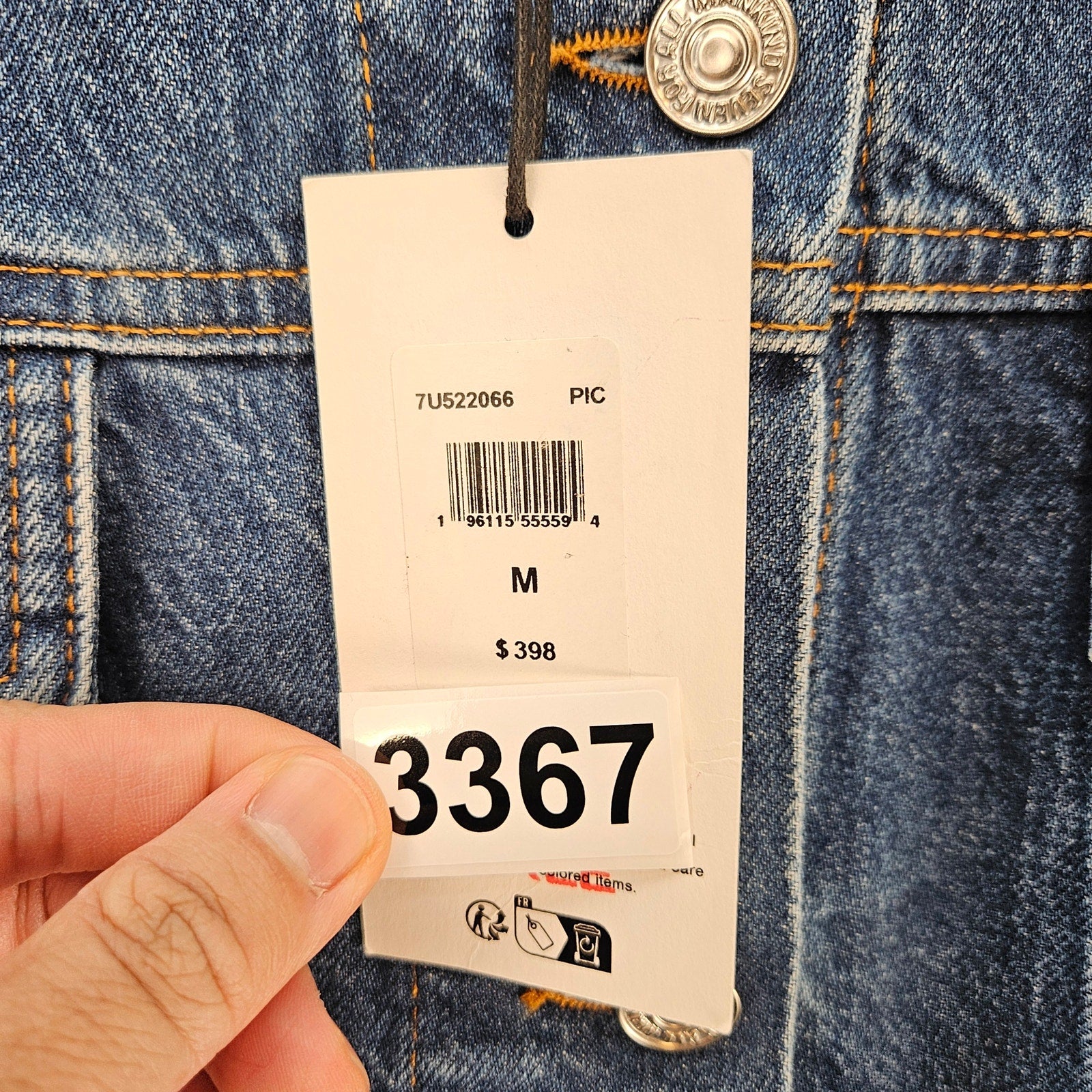 7 FOR ALL MANKIND WOMENS MEDIUM MADE IN ITALY OLI TRUCKER JACKET $398 NWT OVSZD