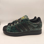 ADIDAS ORIGINALS WOMEN'S 7 SUPERSTAR BLACK GREEN SNAKESKIN SHELL TOE NWOB