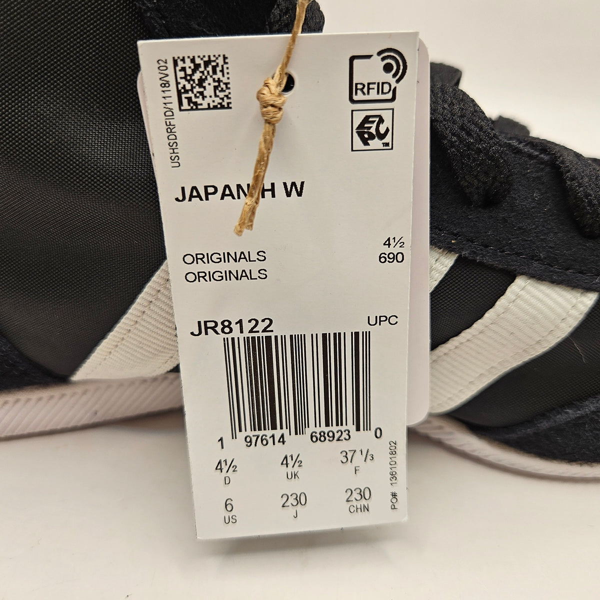 ADIDAS ORIGINALS WOMEN'S 6 JAPAN H CORE BLACK CLOUD METALLIC BOXING JR8122 NWOB