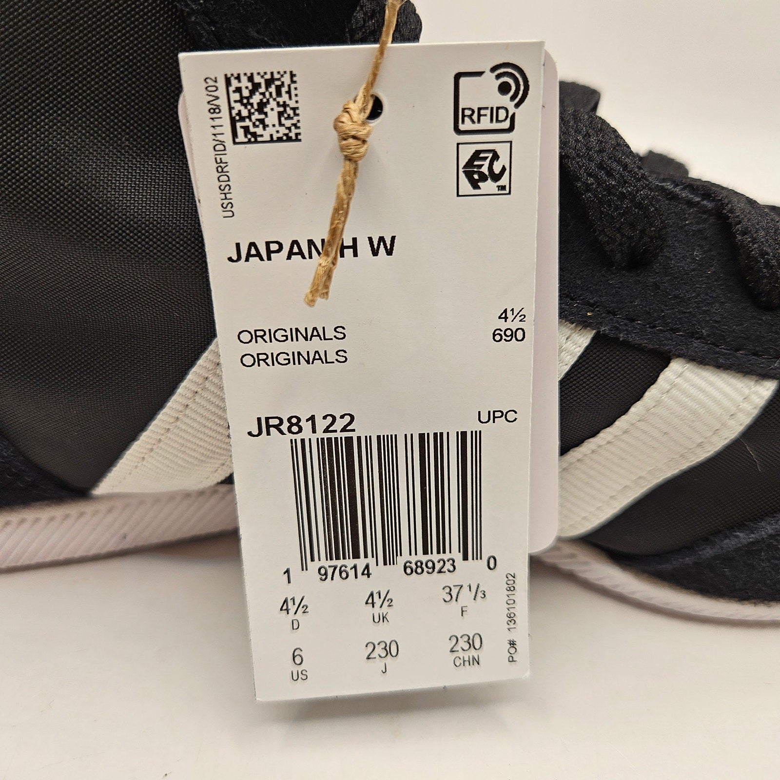 ADIDAS ORIGINALS WOMEN'S 6 JAPAN H CORE BLACK CLOUD METALLIC BOXING JR8122 NWOB