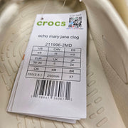 CROCS WOMEN'S 8 ECHO MARY JANE CLOG BONE WHITE 211996-2MD TERRAIN