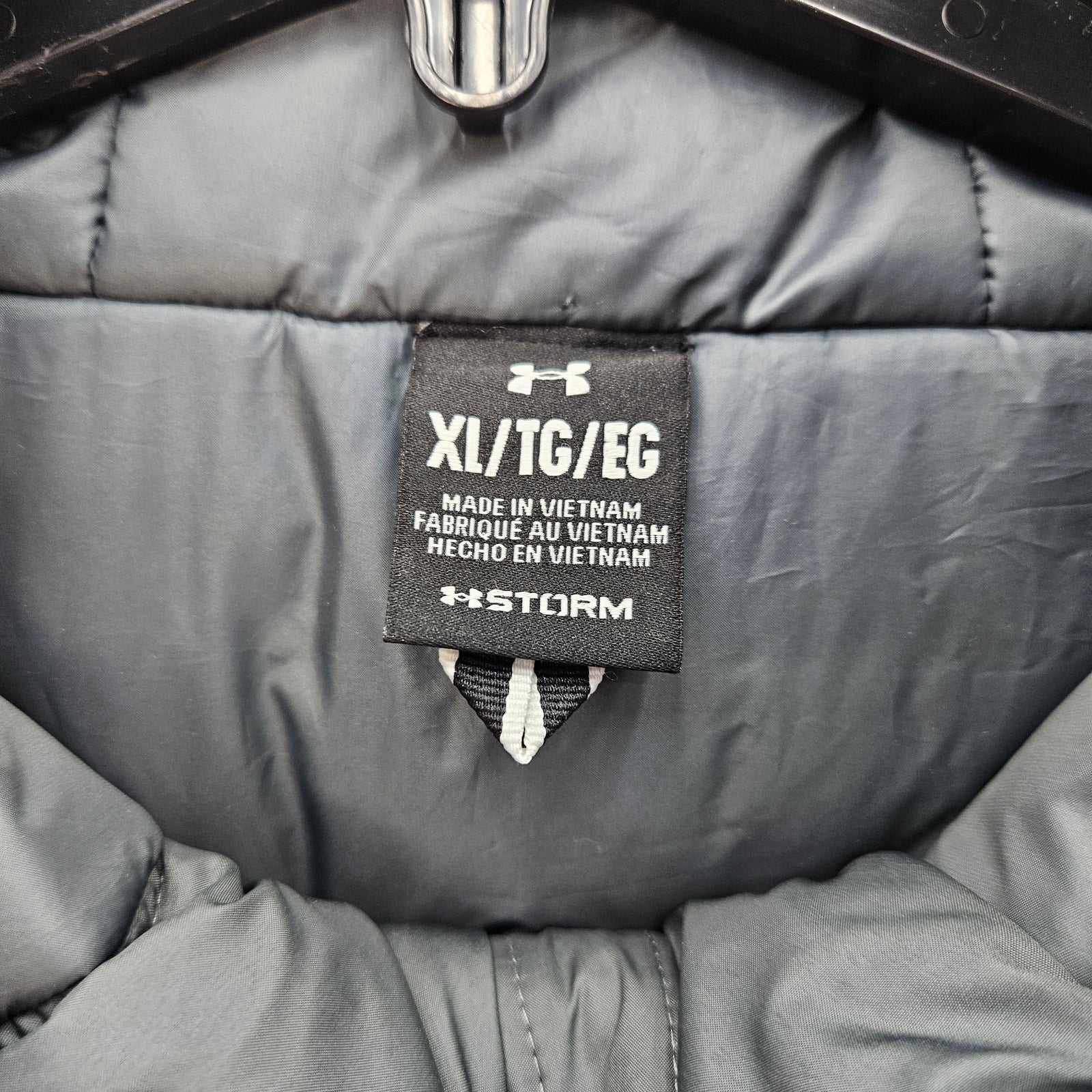 UNDER ARMOUR MEN'S XL STORM INSULATE BENCH COAT GRAY HOODED PARKA LONG NWT