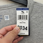 POLO RALPH LAUREN MEN'S XXL DEFENDER BEAR DOUBLE-KNIT SWEATSHIRT GRAY NWT