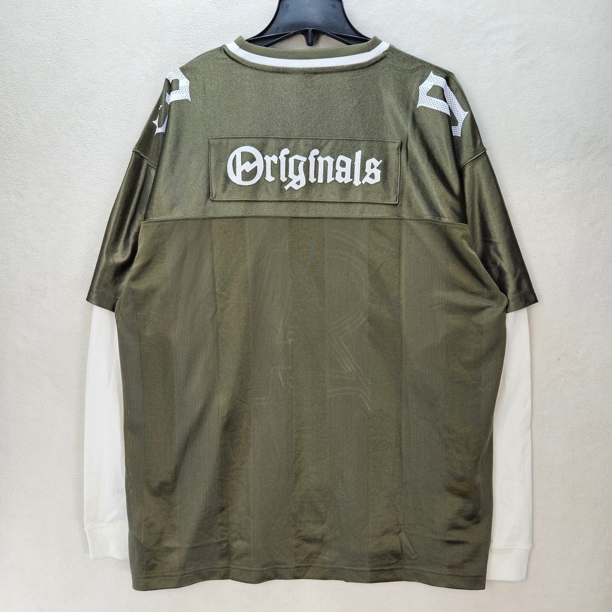 ADIDAS MEN'S LARGE ORIGINALS TREFOIL OG 2 IN 1 JERSEY OLIVE STRATA KS5329