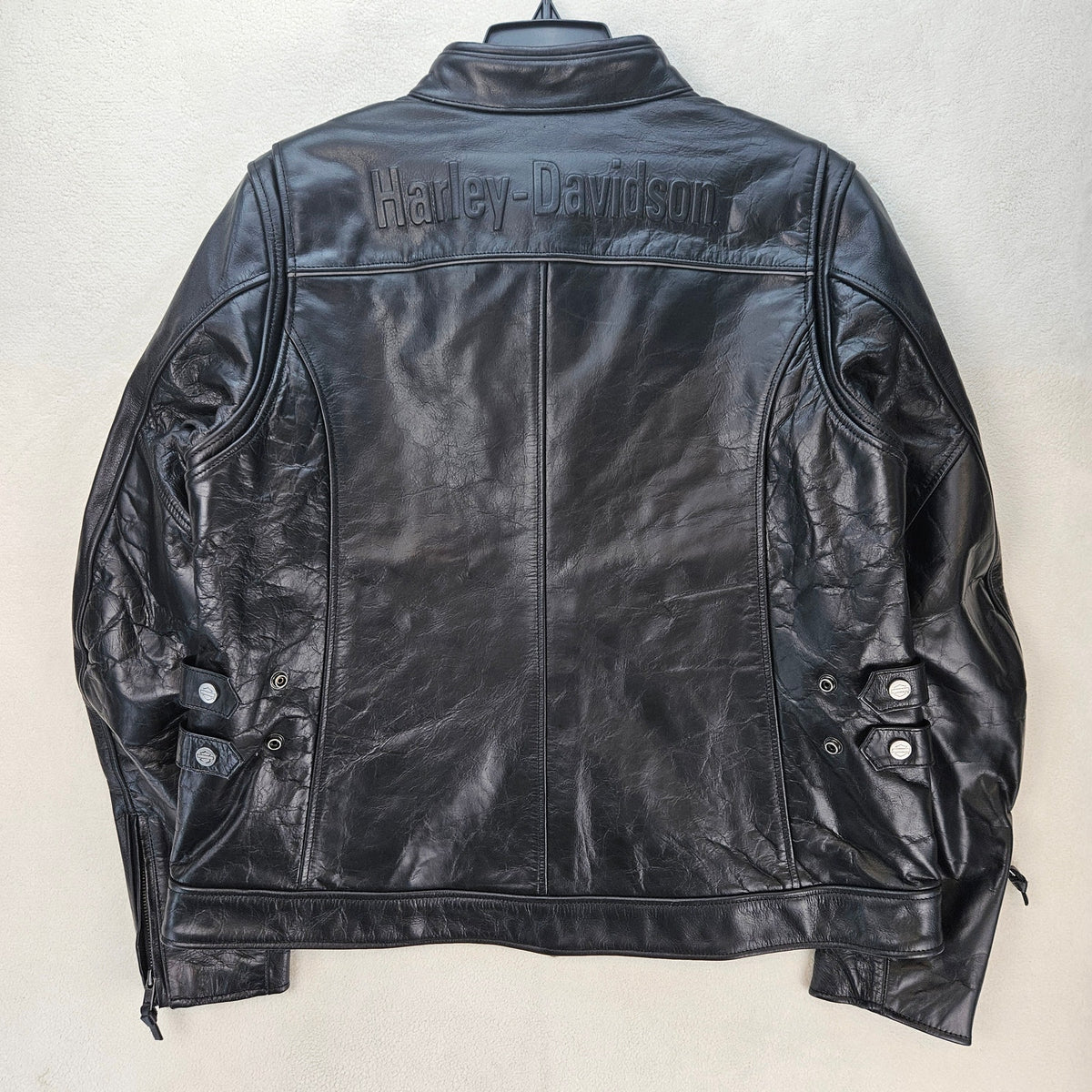 HARLEY DAVIDSON WOMEN'S XL CAFE RACER MODULAR LEATHER JACKET BLK 98019-23VW