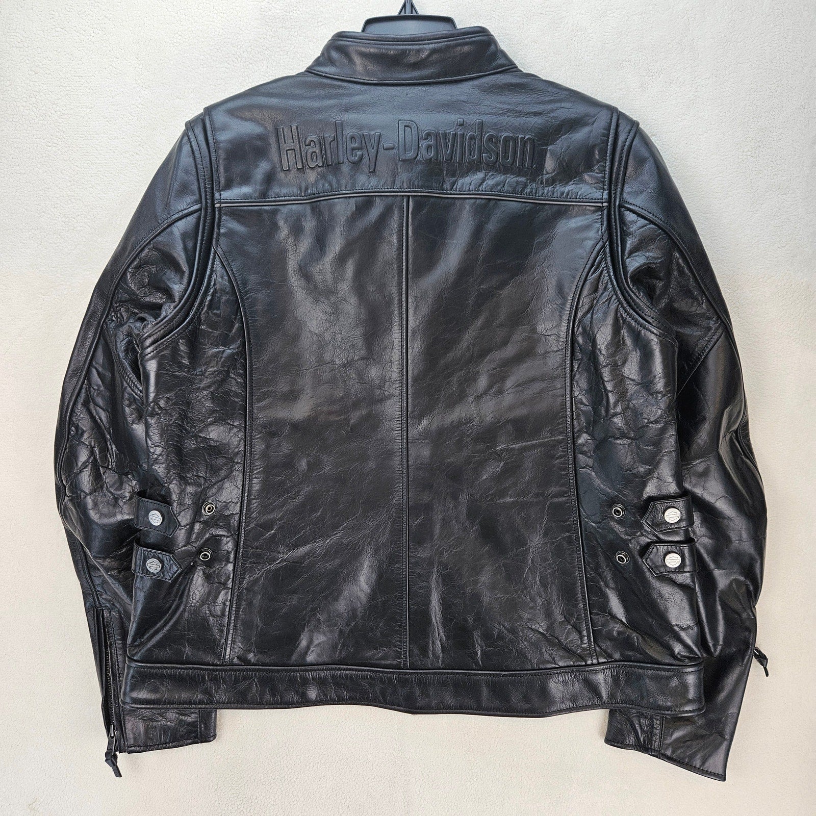 HARLEY DAVIDSON WOMEN'S XL CAFE RACER MODULAR LEATHER JACKET BLK 98019-23VW
