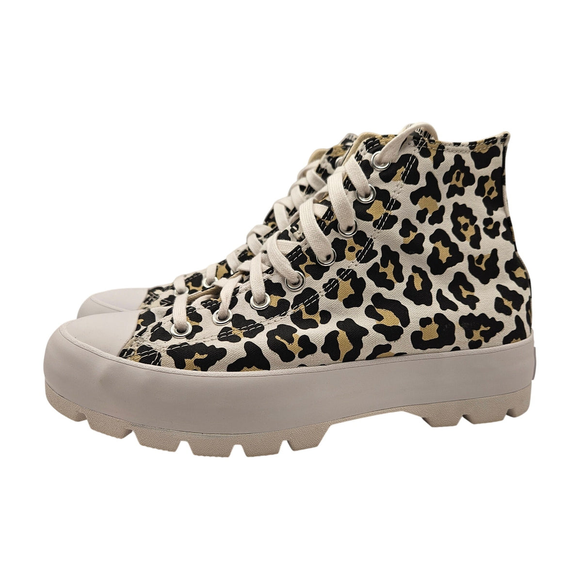 CONVERSE WOMEN'S CHUCK TAYLOR ALL STAR LUGGED HI CHEETAH WHITE BLACK 571250C
