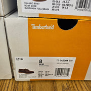 TIMBERLAND WOMEN'S 8 CLASSIC BOAT SHOE BURGUNDY FULL GRAIN TB0A2Q9XEIW NIB