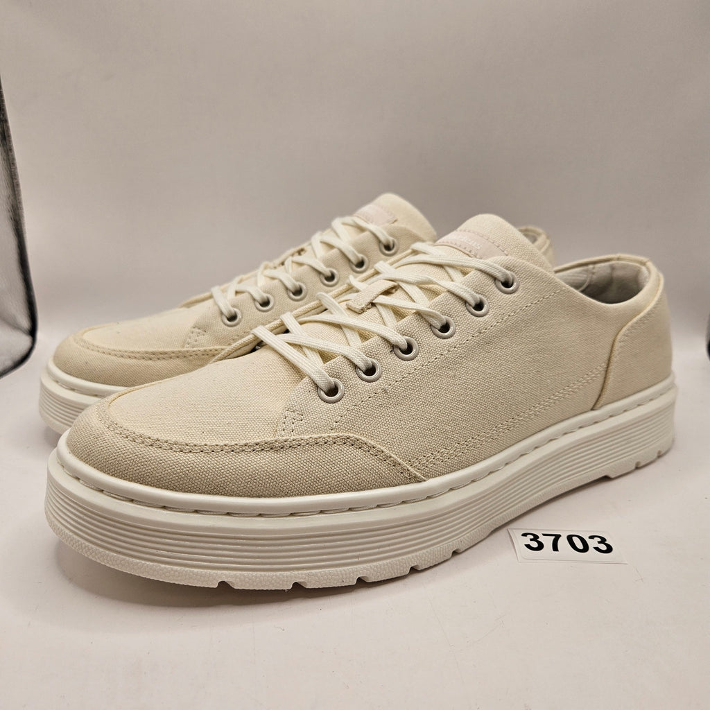DR MARTENS MEN'S 11 BROOKLINE 6 EYE WHITE CANVAS SHOE OFF NWOB