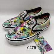 VANS Men's 4 Shroom Doom Skate Slip-on Shoes Moon Sun Trippy