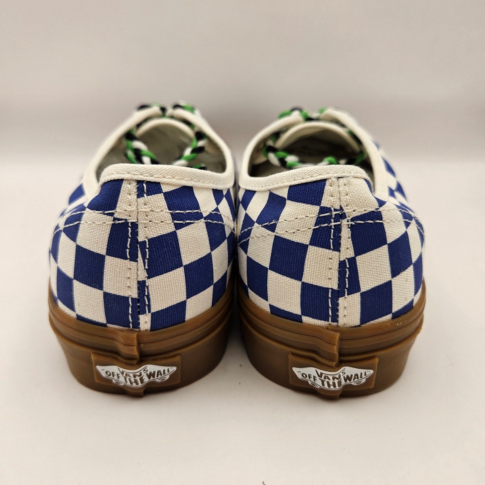 VANS WOMEN'S 9 AUTHENTIC CHECKERBOARD BLUE WHITE NWOB