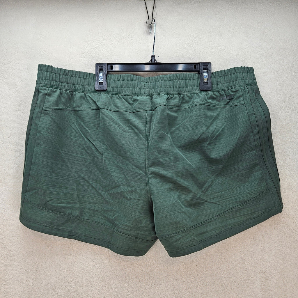 ADIDAS WOMEN'S XXL PACER 3 STRIPE WOVEN TRAINING SHORTS GREEN OXIDE HM8699 NWT
