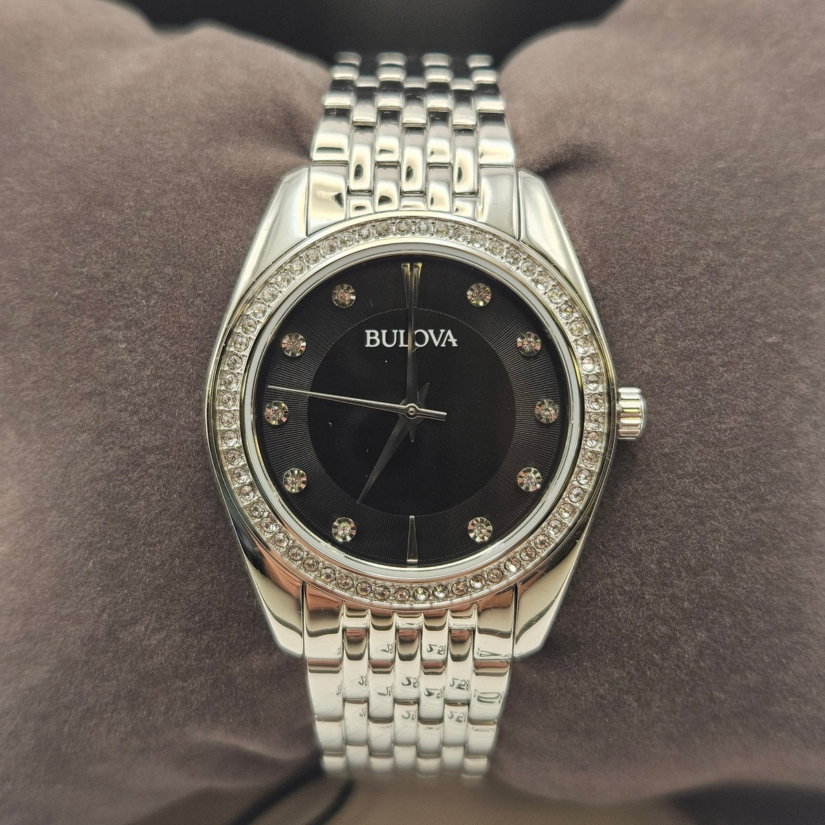 BULOVA WOMEN'S CLASSIC CRYSTAL STAINLESS STEEL QUARTZ WATCH 96L317
