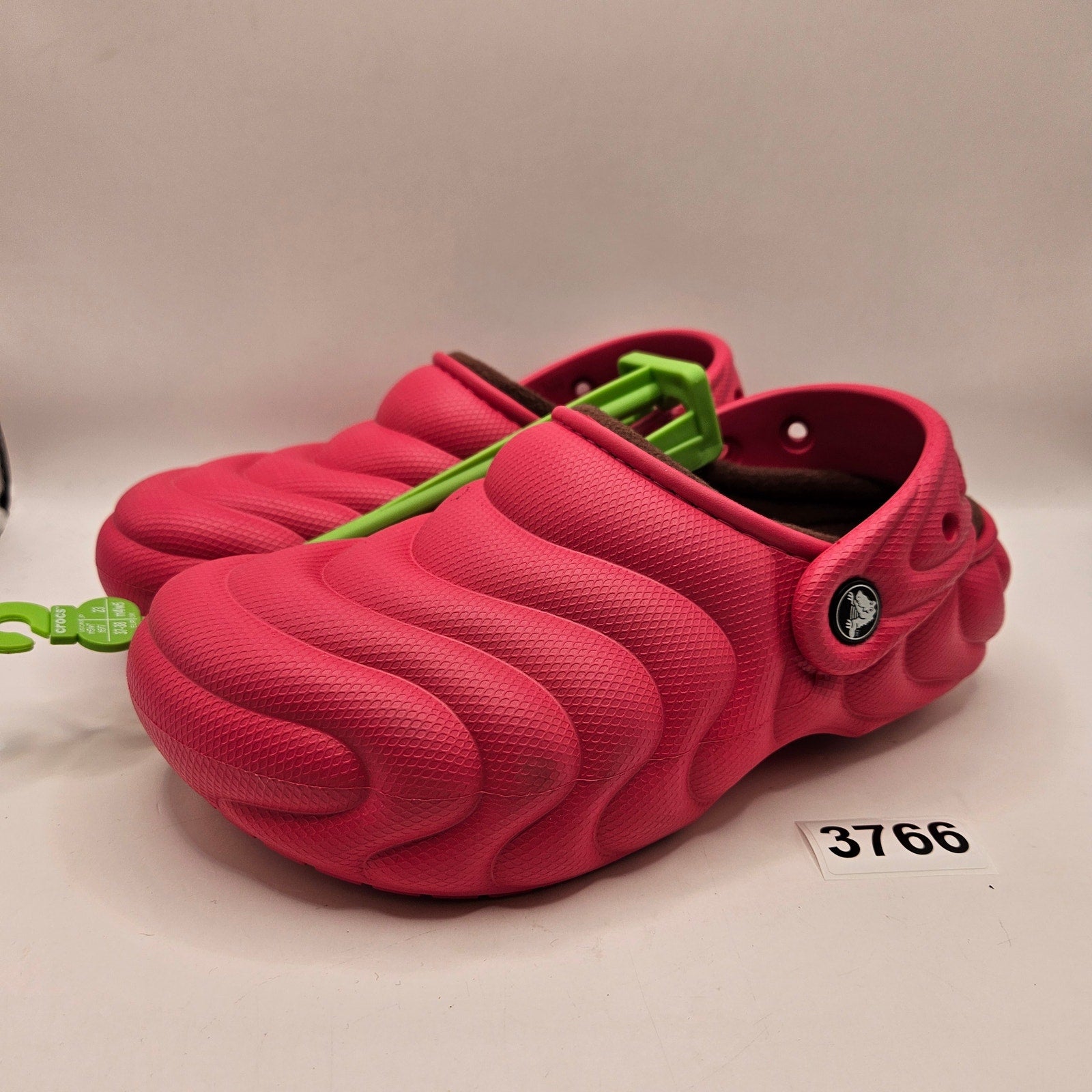 CROCS WOMEN'S 5 ECHO WAVE CLOG PINK MAROON LINED FLEECE SLIP ON SHOES NWT