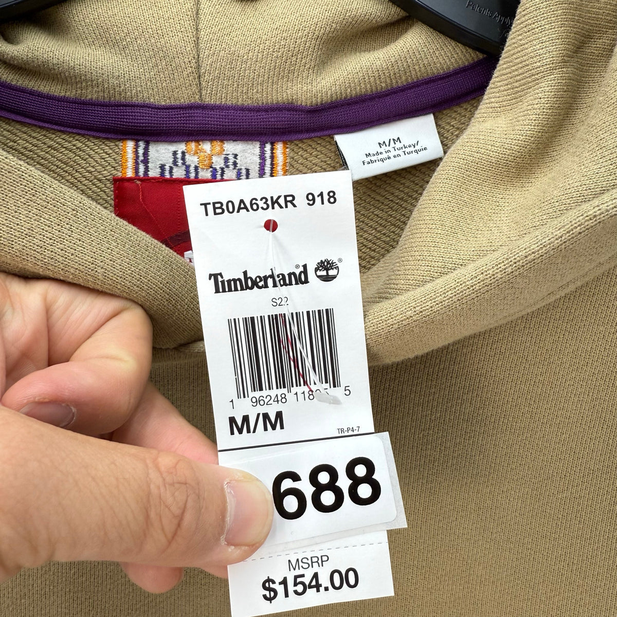 TIMBERLAND X LOT MEDIUM MOCHA HOODIE TB0A63KR918 MAKE IN TURKEY