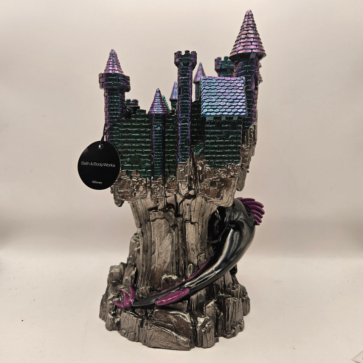 BATH & BODY WORKS DISNEY VILLAIN MALEFICENT DRAGON CASTLE PEDESTAL CANDLE HOLDER