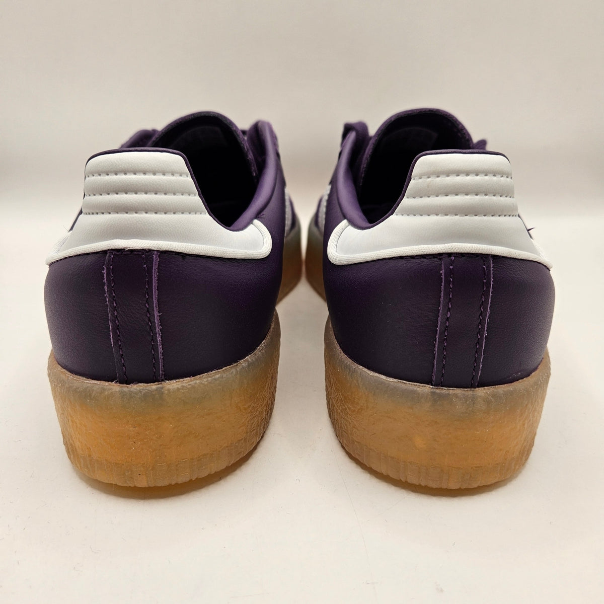 ADIDAS KIDS 6.5 WOMEN'S 8 SAMBAE PURPLE WHITE LOW TOP LEATHER SNEAKER JS0040