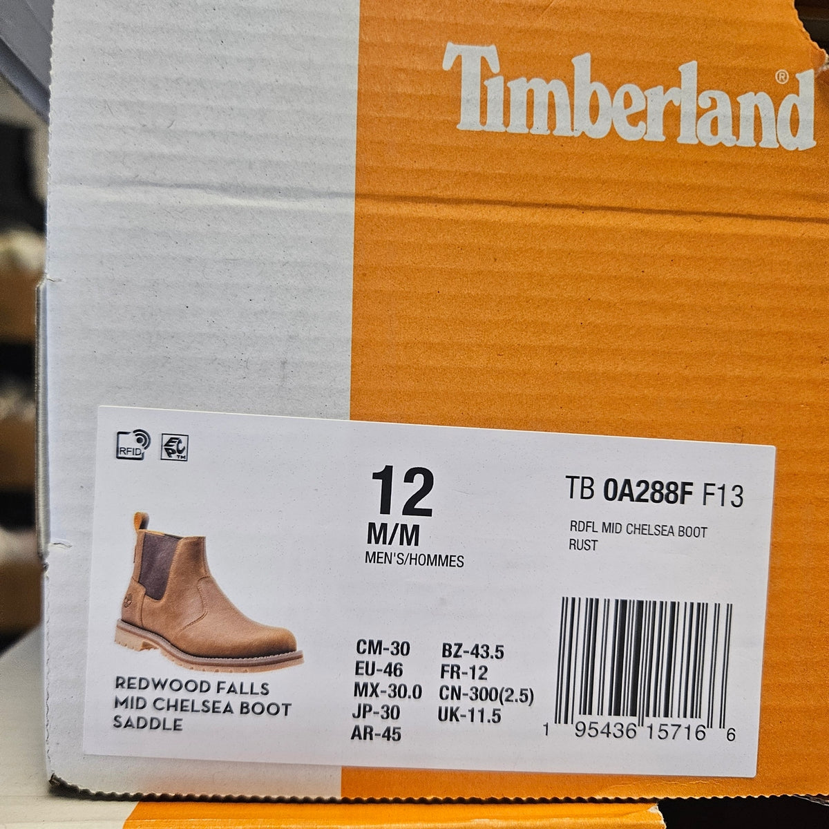 TIMBERLAND MEN'S 12 REDWOOD FALLS CHELSEA BOOT SADDLE TB0A288FF13