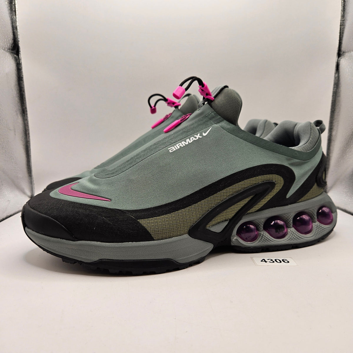 NIKE MEN'S 15 AIR MAX DN ROAM CLAY GREEN BLACK PINK PURPLE HQ8605-300