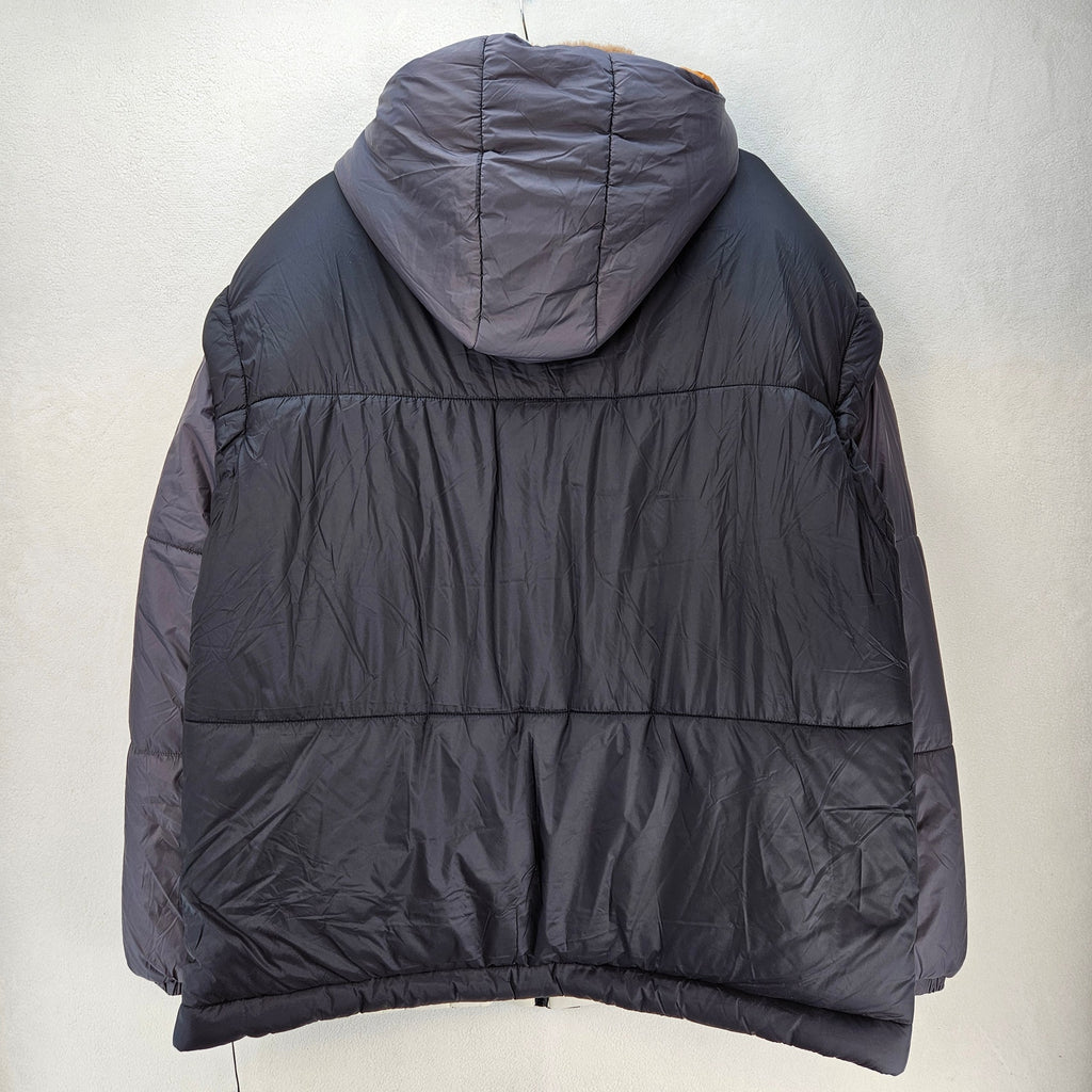 UGG UNISEX L/XL KRISTIAN COVERTIBLE HOODED PUFFER COAT BLACK CREAM OVERSIZED NWT