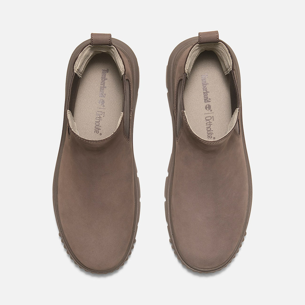 TIMBERLAND WOMEN'S 9.5 GREYFIELD MID CHELSEA BOOT MEDIUM BROWN NUBUCK
