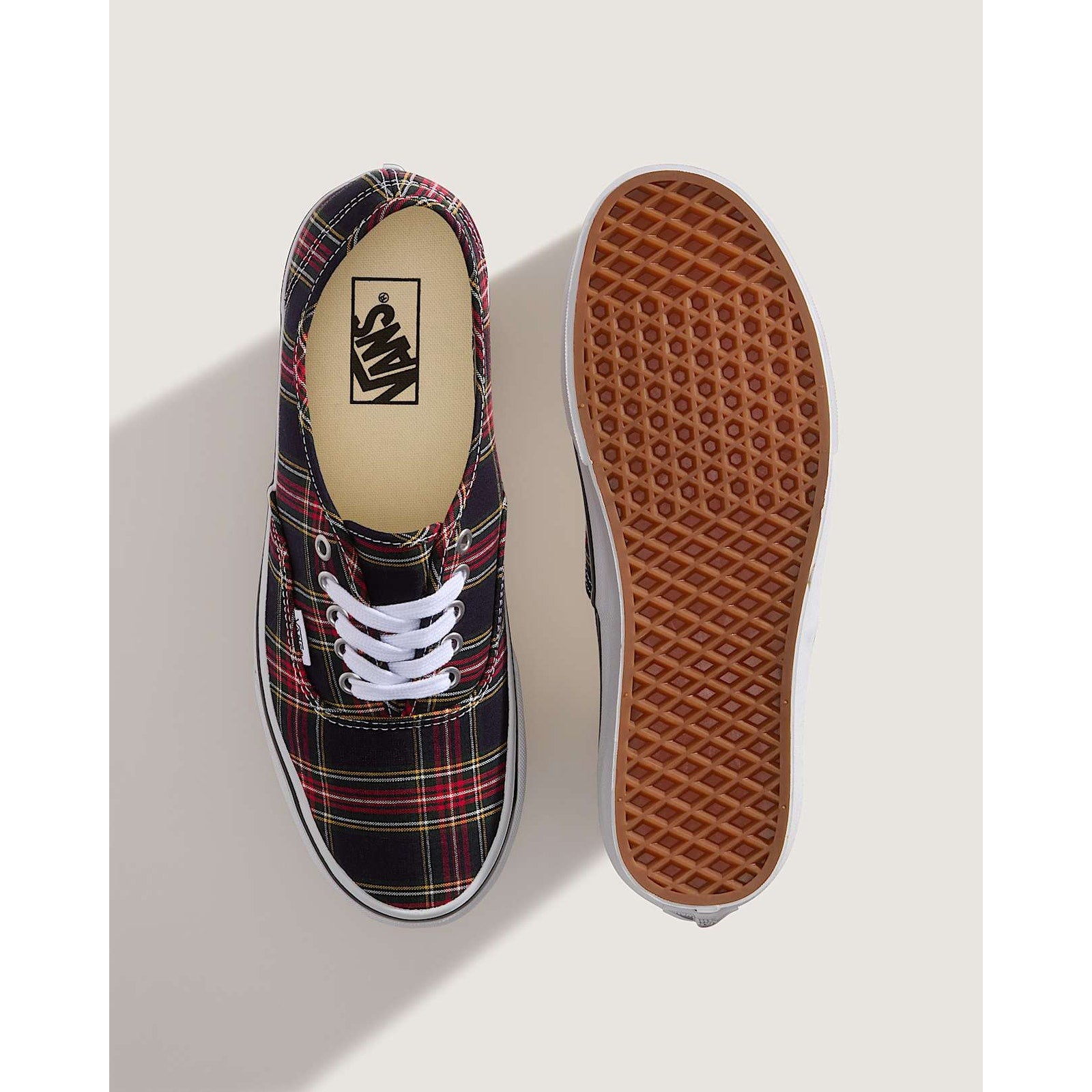 VANS MEN'S 8.5 AUTHENTIC LOW TOP SNEAKER PLAID NAVY NIB VN000EGABX9
