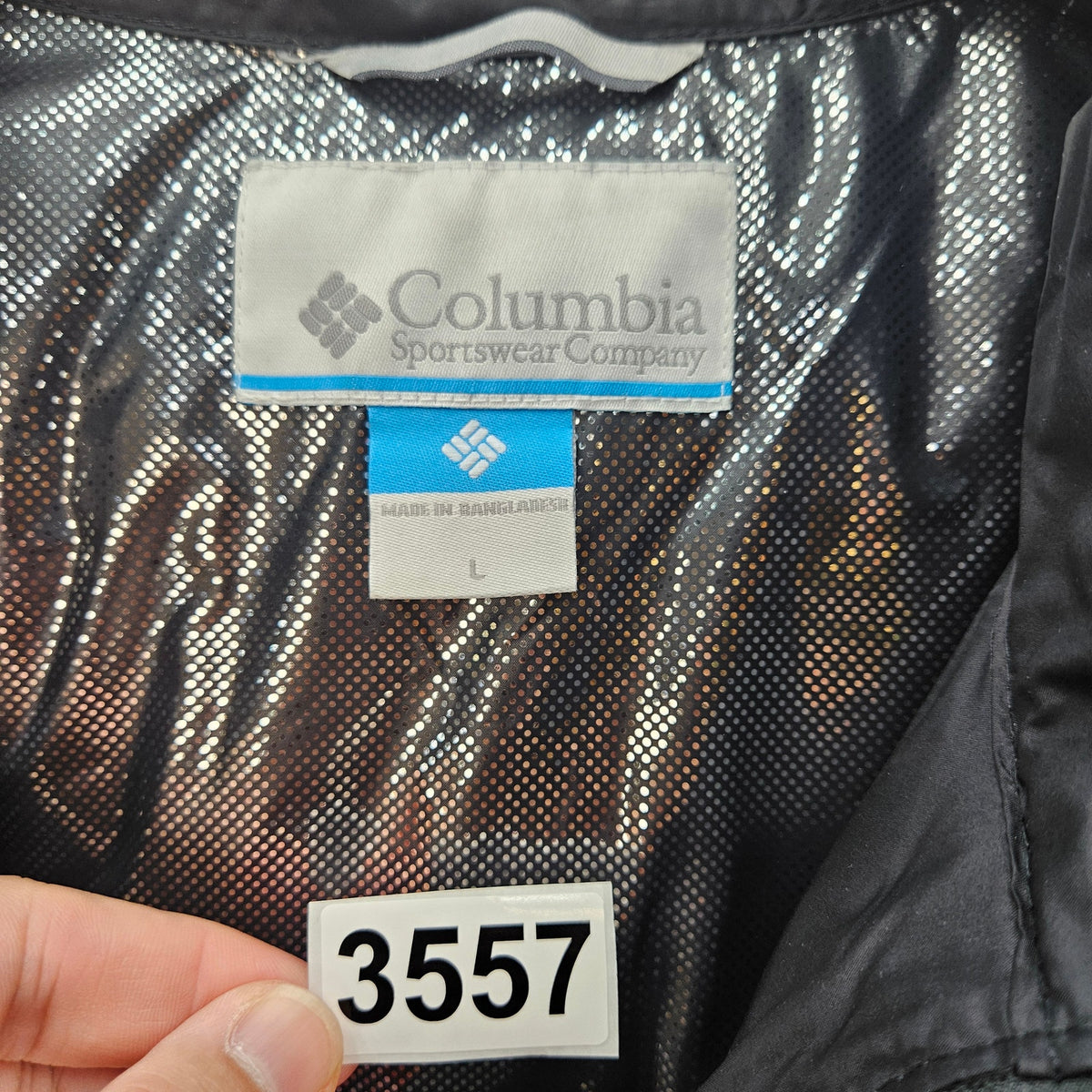 COLUMBIA MEN'S LARGE LAKEPORT FS PUFFER JACKET BLACK OMNI HEAT INSULATED NWT
