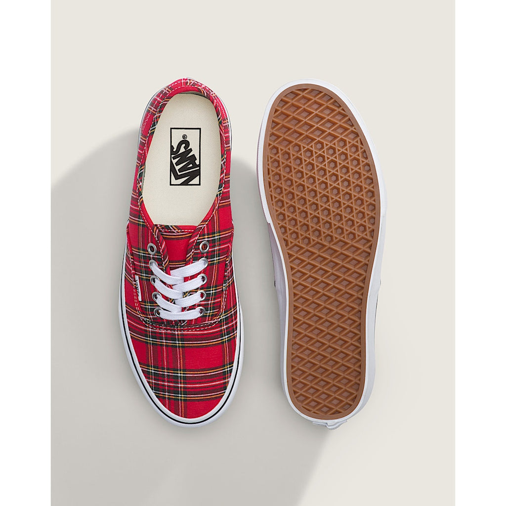 VANS MEN'S 9 AUTHENTIC LOW TOP SNEAKER PLAID RED NIB VN000EGARED