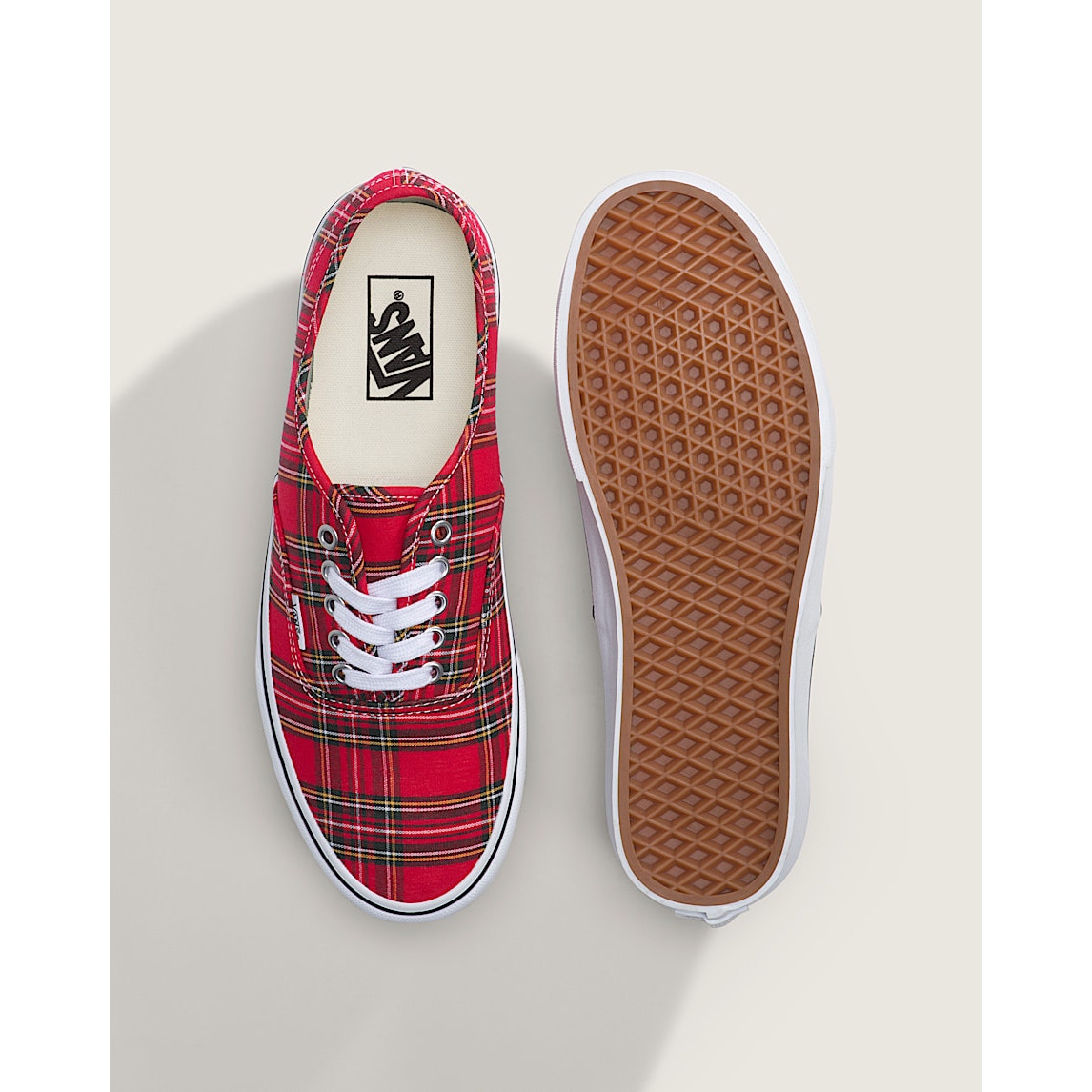 VANS MEN'S 9 AUTHENTIC LOW TOP SNEAKER PLAID RED NIB VN000EGARED