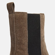 TIMBERLAND WOMEN'S 5.5 BELLEVAUX MID CHELSEA BOOT DK BROWN SUEDE NIB