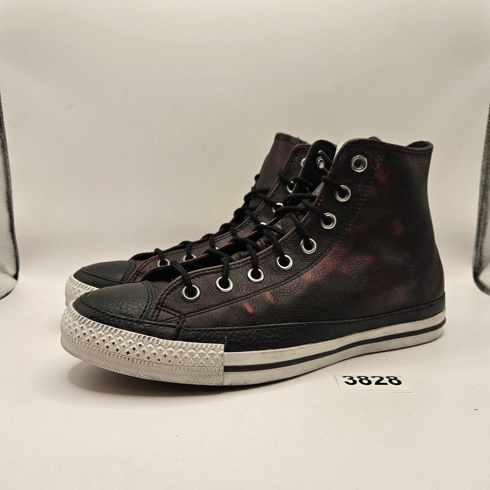 CONVERSE RARE M7.5 W9.5 CHUCK TAYLOR LEATHER HI BLACK CRANBERRY 125569C NWOB