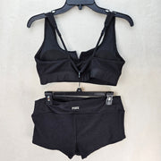 PINK SPORT BY VICTORIA SECRET MEN'S LARGE SPORTS BRA & TIGHT SHORTS BLACK
