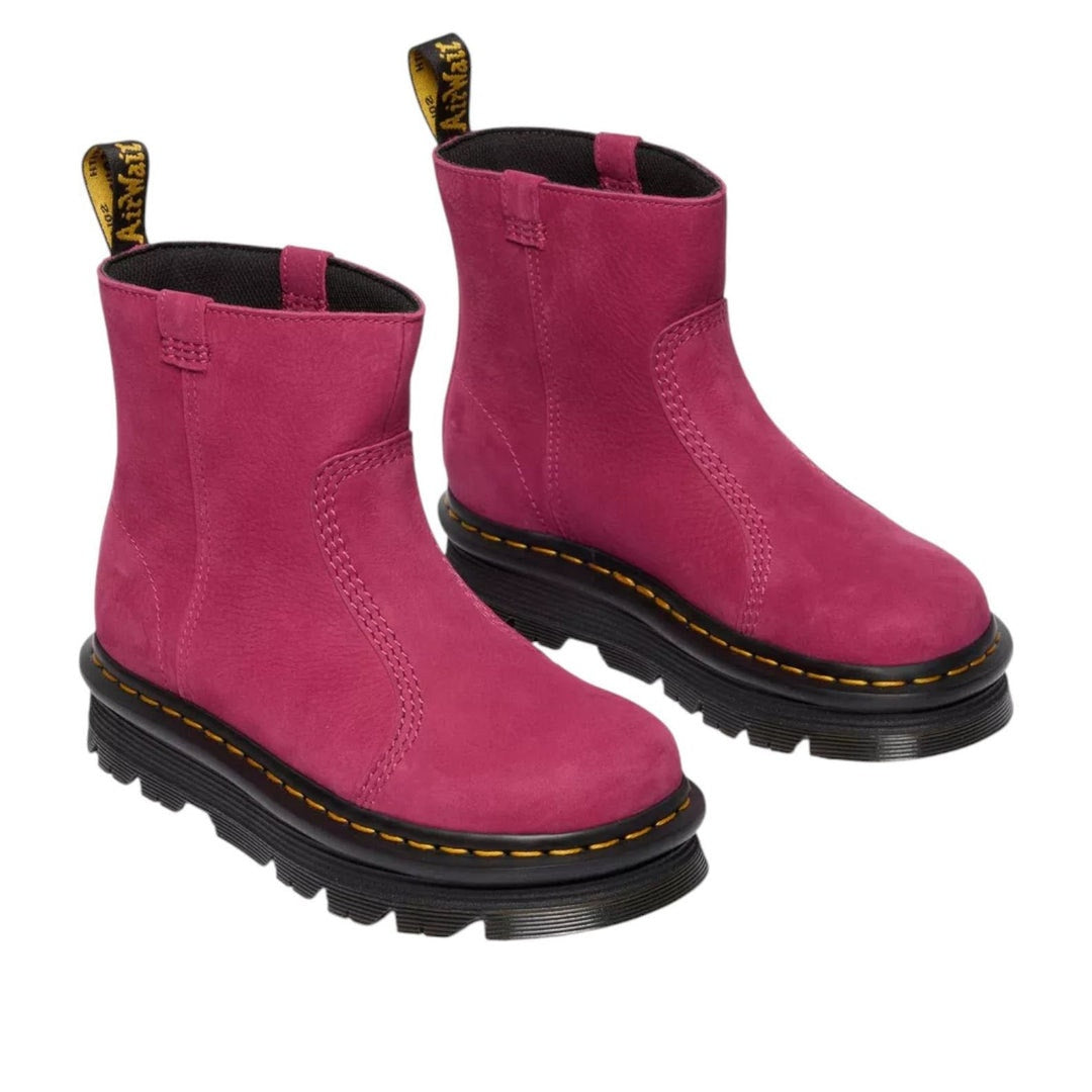 DR MARTENS WOMEN 6 ZEBZAG RIGGER MILLED NUBUCK WATERPROOF FUCHSIA PINK 42022650