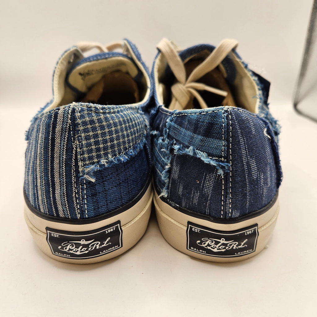 POLO RALPH LAURENT MEN'S 15 RARE KEATON INDOGO PATCHWORK SNEAKER NWOB