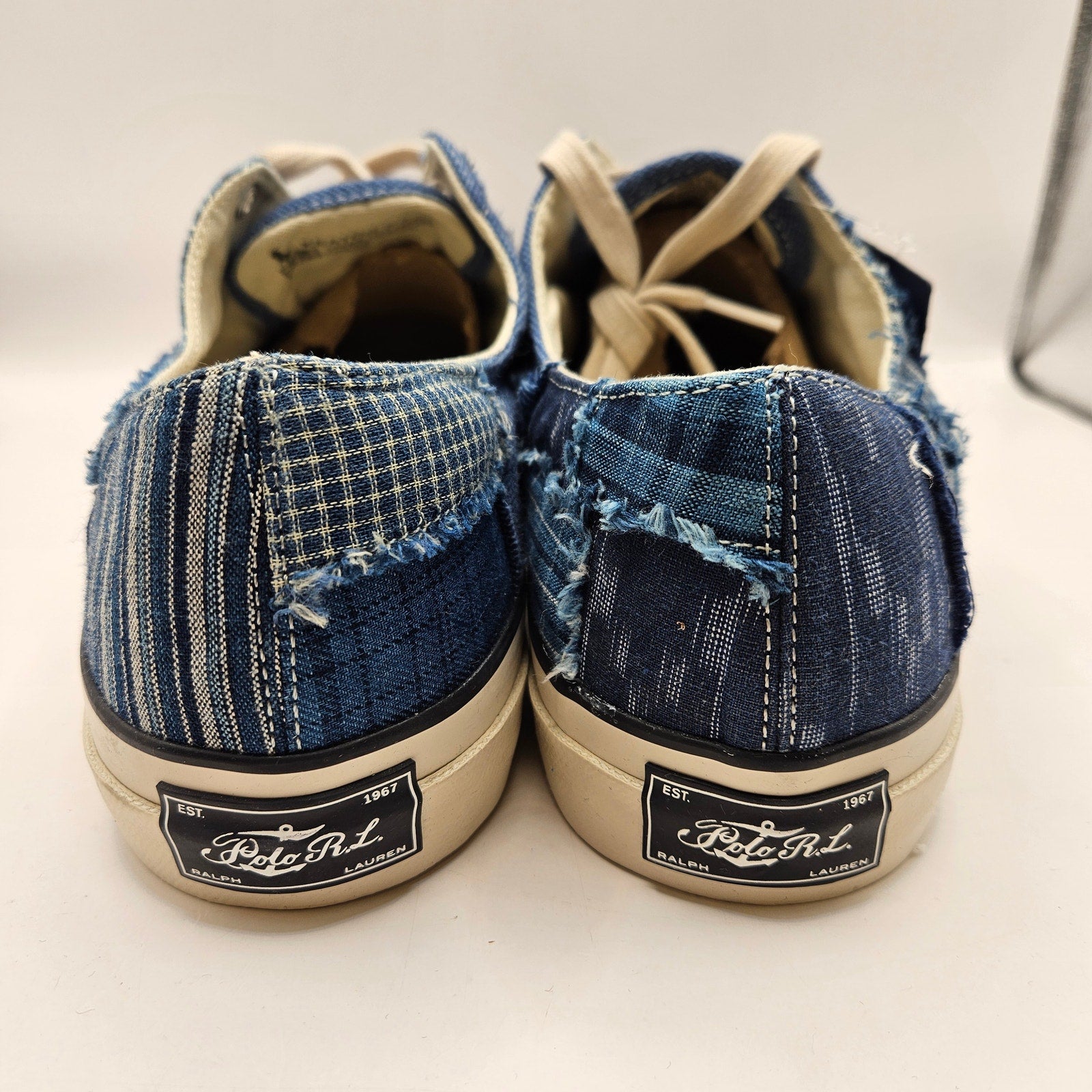POLO RALPH LAURENT MEN'S 15 RARE KEATON INDOGO PATCHWORK SNEAKER NWOB