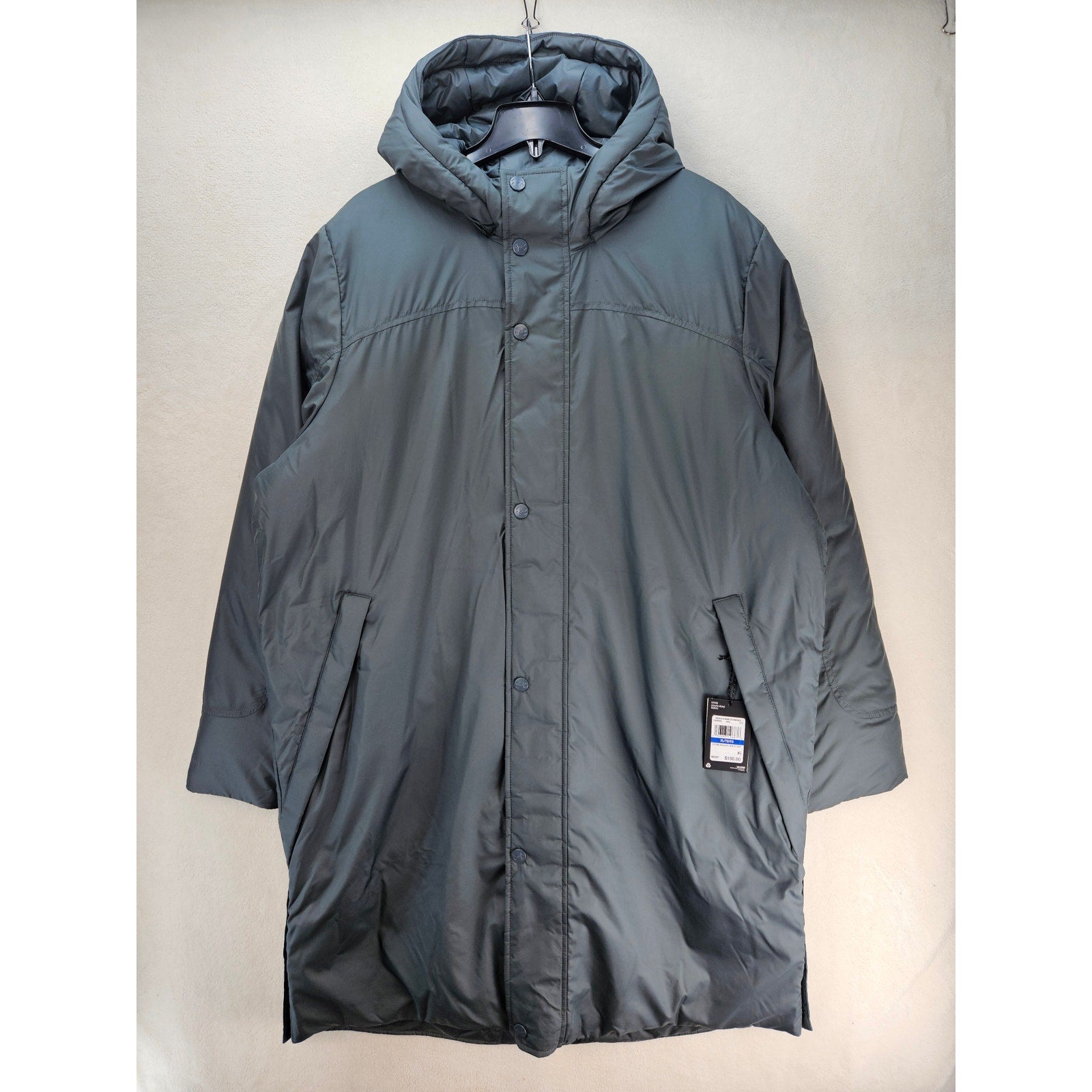 UNDER ARMOUR MEN'S XL STORM INSULATE BENCH COAT GRAY HOODED PARKA LONG NWT