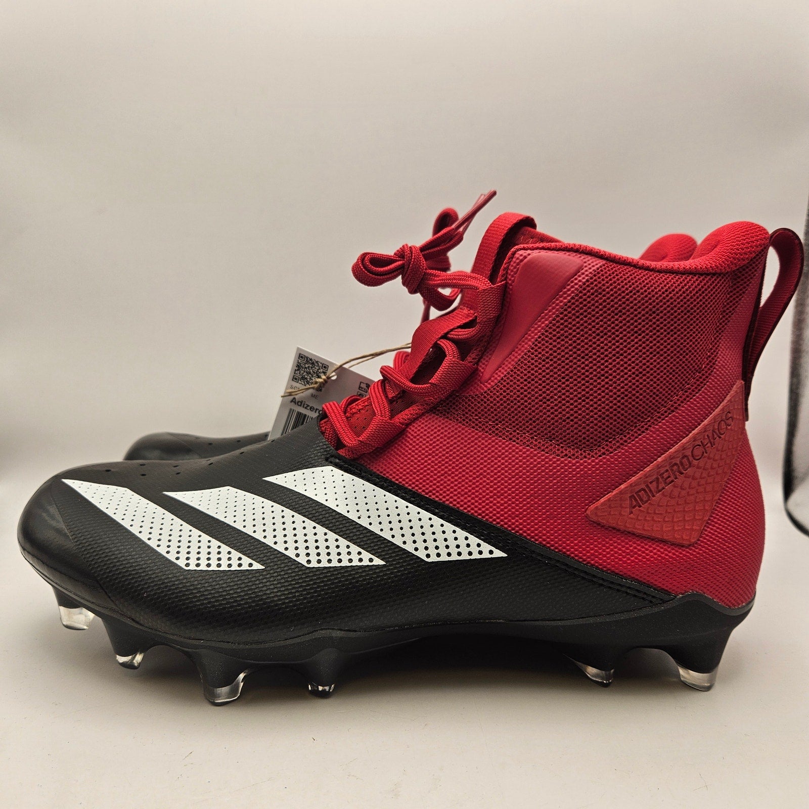 ADIDAS MEN'S 9 ADIZERO CHAOS RED BLACK FOOTBALL CLEATS NWOB IE3999
