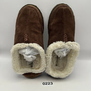 COLUMBIA Men's 7 Brown Sherpa Fur Clog Suede