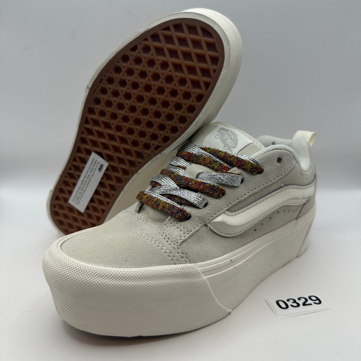 Vans Women's 5 Platform Suede Leather Gray/White