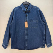 HUGO BOSS MEN'S XLARGE RELAXED FIT DENIM SHIRT BLUE THICK MATERIAL