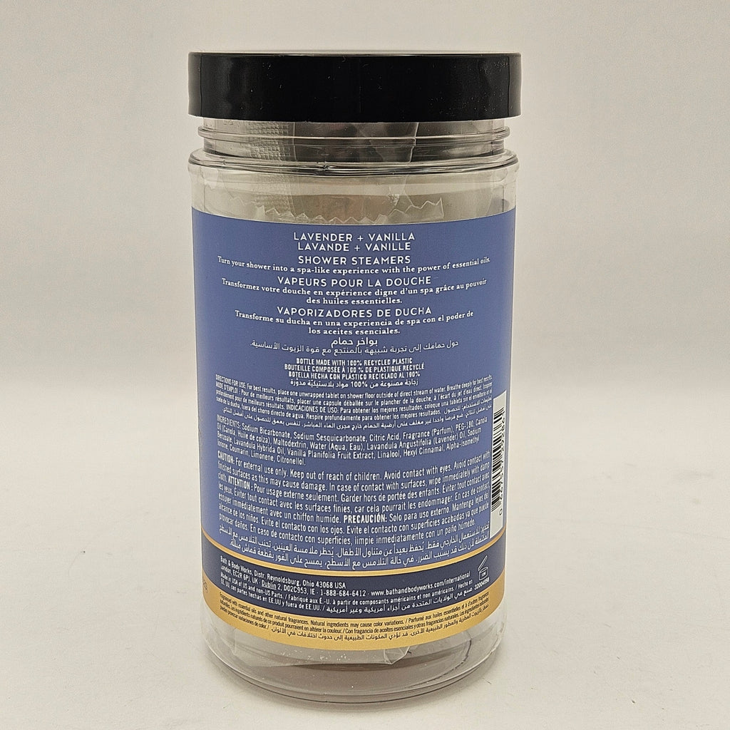 BATH & BODY WORKS LAVENDER VANILLA SHOWER STEAMERS 4.8 oz