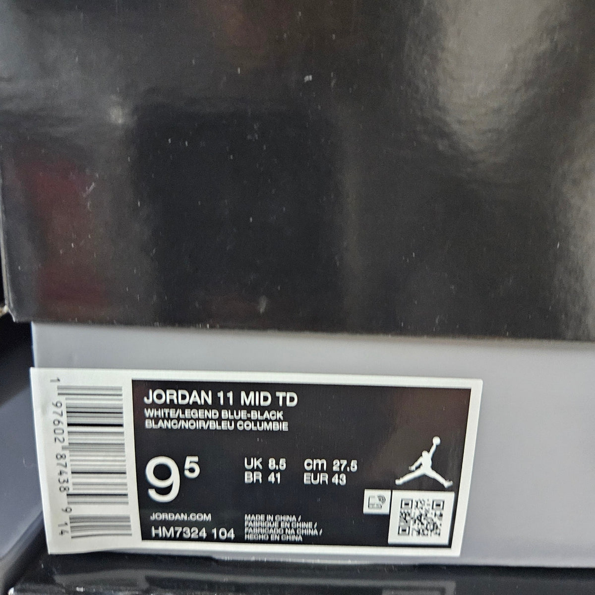 AIR JORDAN MEN'S 9.5 JORDAN 11 MID TD WHITE BLUE FOOTBALL CLEATS HM7324-104