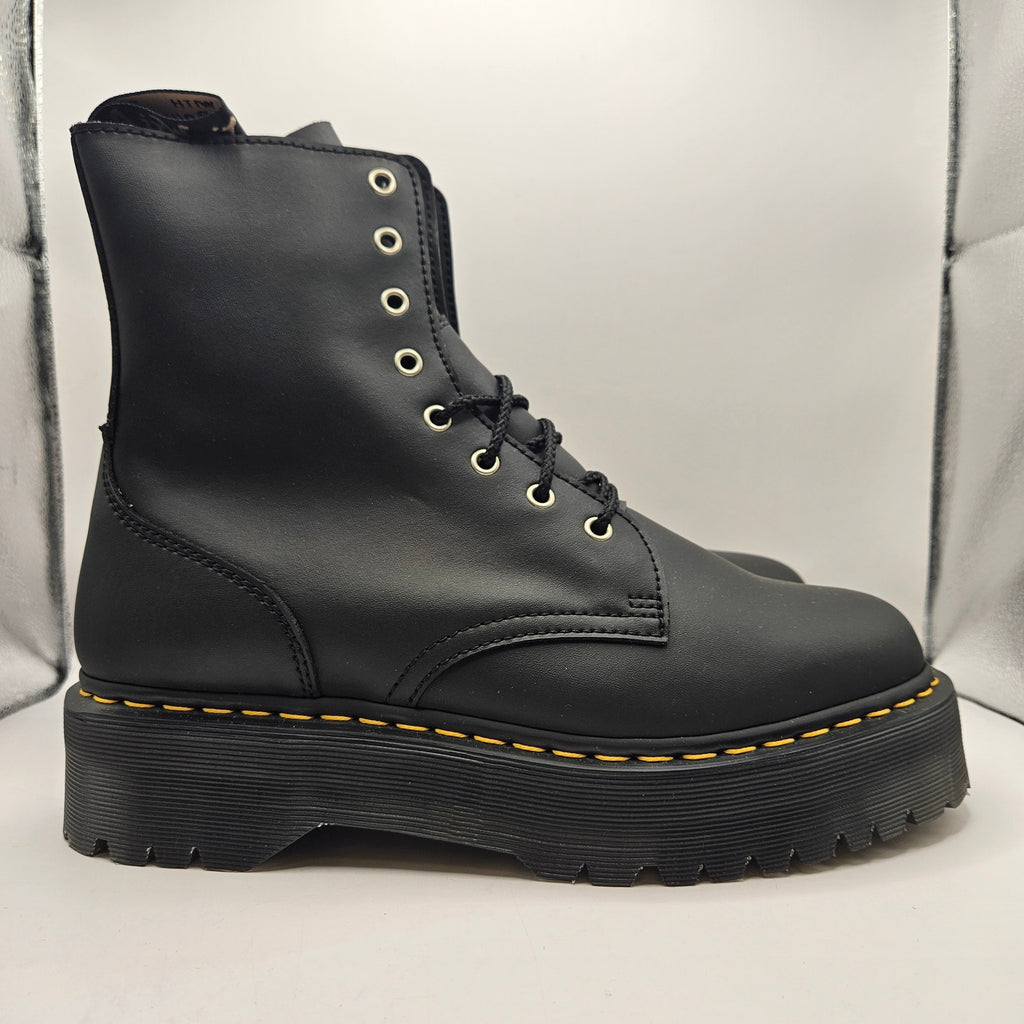 DR MARTENS MEN'S 12 JADON BLACK NAPPA LEATHER PLATFORM BOOTS NWOB