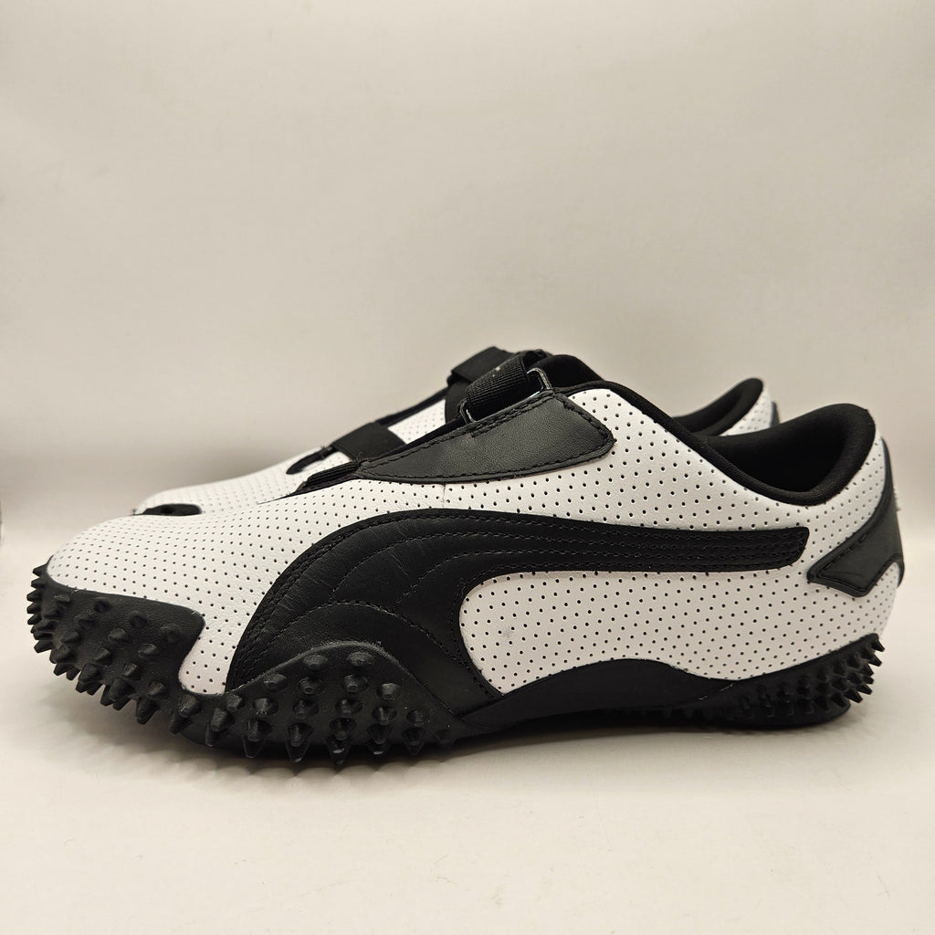 PUMA MOSTRO MEN'S 8.5 PERFORATED LEATHER PACK SNEAKERS WHITE BLACK 397331-01