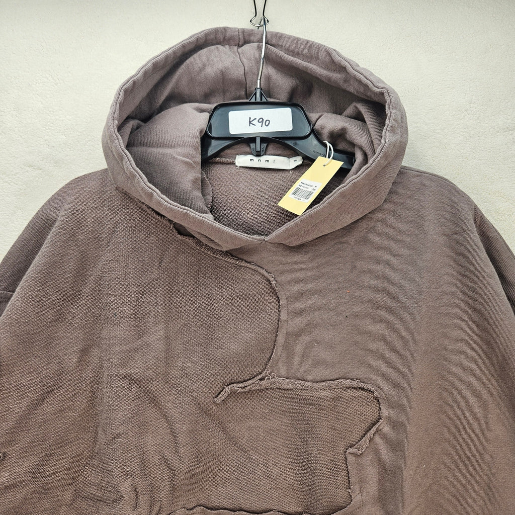 MNML MEN'S MEDIUM PURPLE WASHED PANELED PULLOVER HOODIE NWT