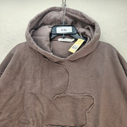 MNML MEN'S MEDIUM PURPLE WASHED PANELED PULLOVER HOODIE NWT